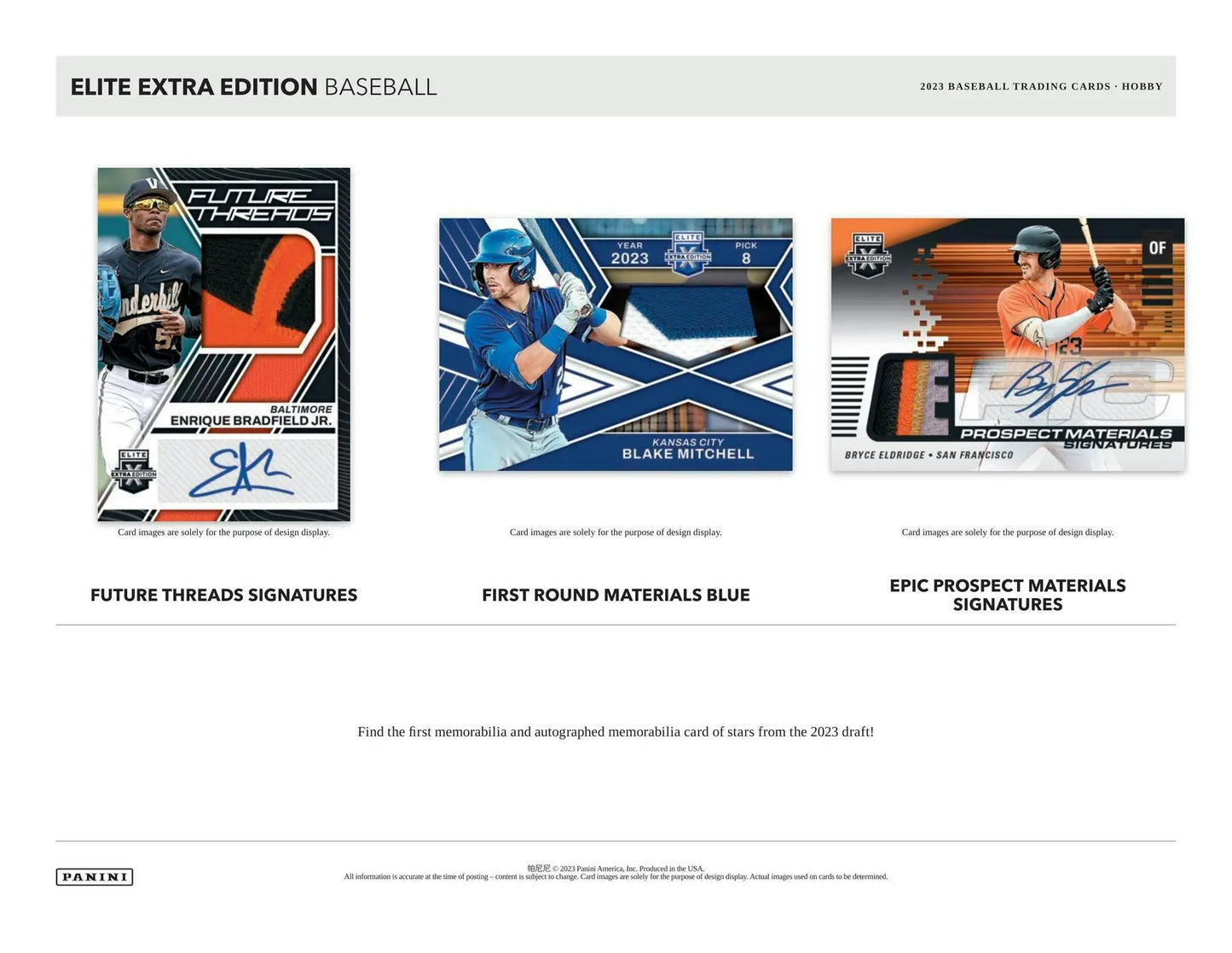 Baseball trading cards with autographs and memorabilia from Elite Extra Edition