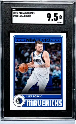 Graded Luka Dončić basketball card from 2023 Panini Hoops Luka Doncic #295 SGC 9.5