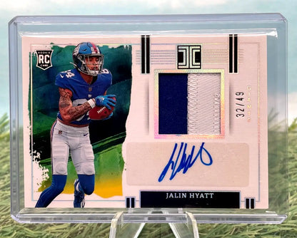 Jalin Hyatt rookie autograph card from 2023 Panini Impeccable Football RPA /49 NY Giants