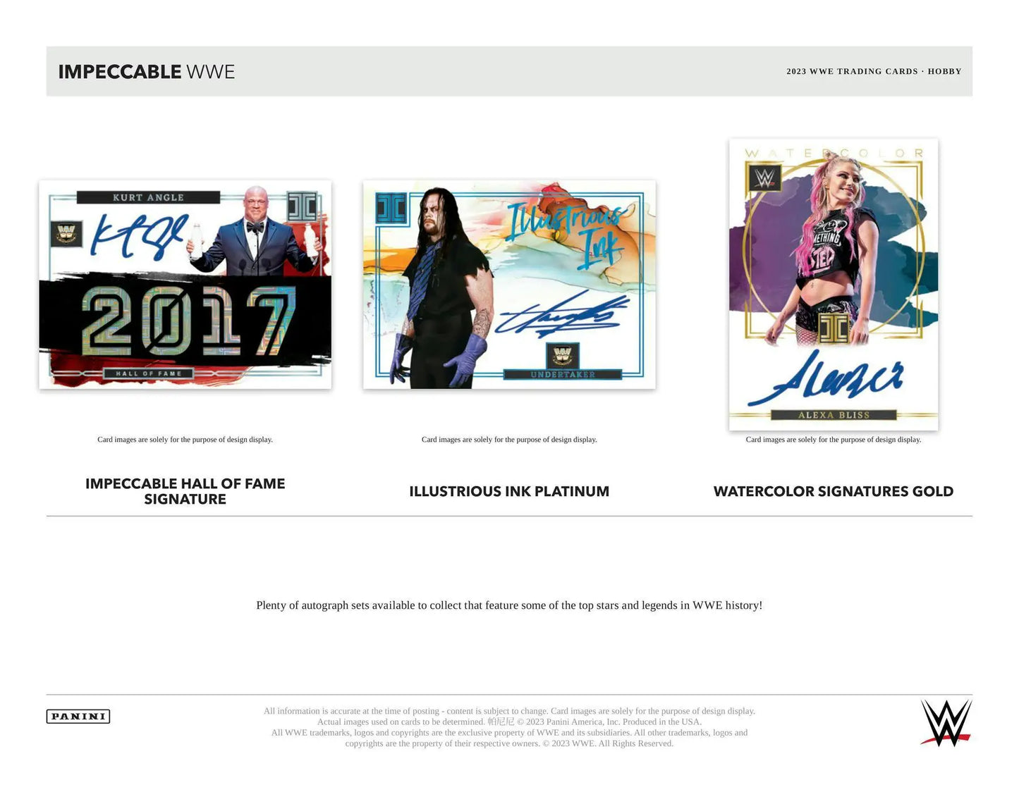 Advertisement for WWE jumbo memorabilia featuring three signed collectible items