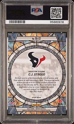 Graded C.J. Stroud football card from 2023 Panini Mosaic Stained Glass collection