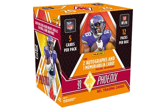 Orange and pink Panini Phoenix Football Hobby Box with Minnesota Vikings player card