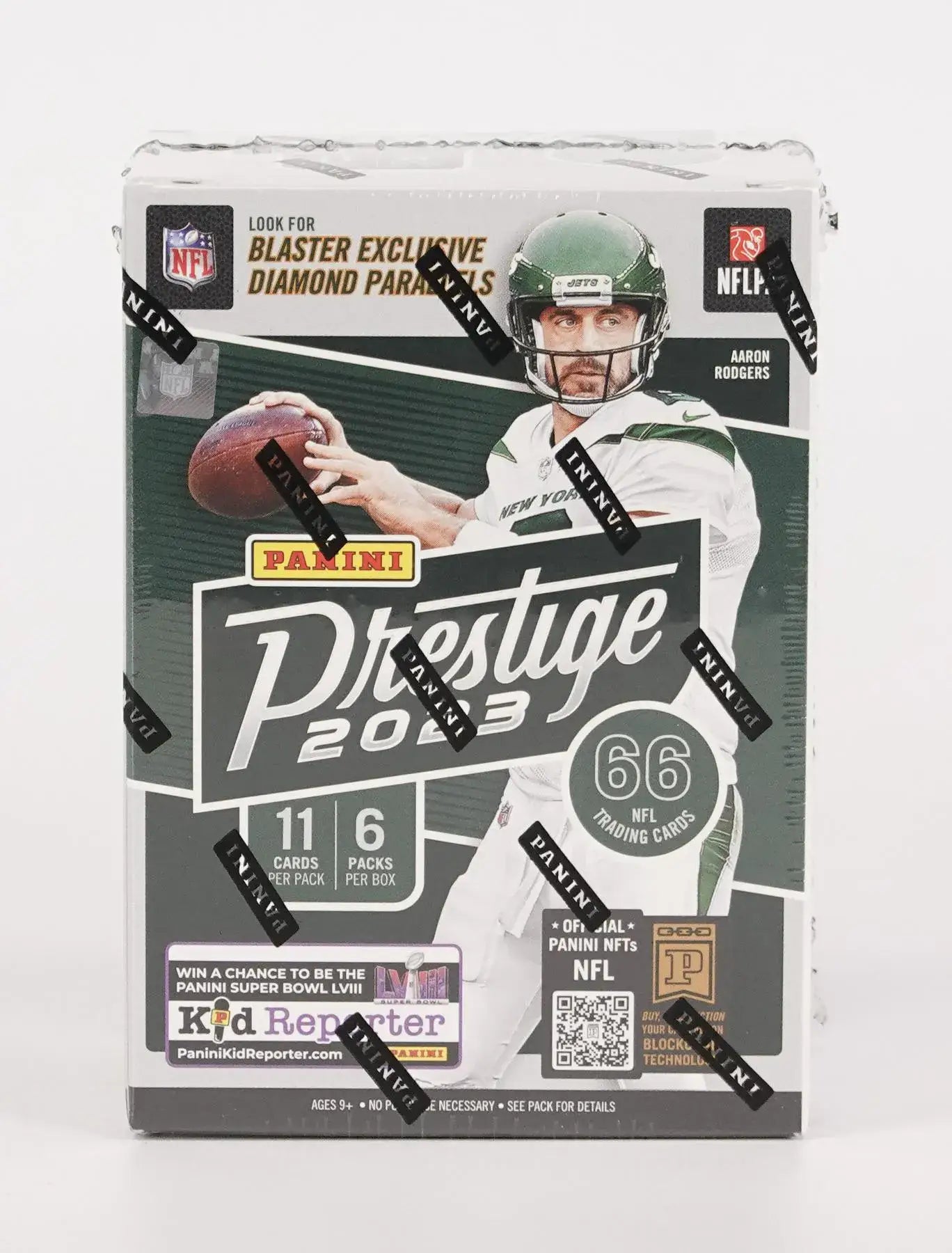 NFL Panini Prestige 2023 Football Blaster Box featuring diamond parallels and exclusive cards