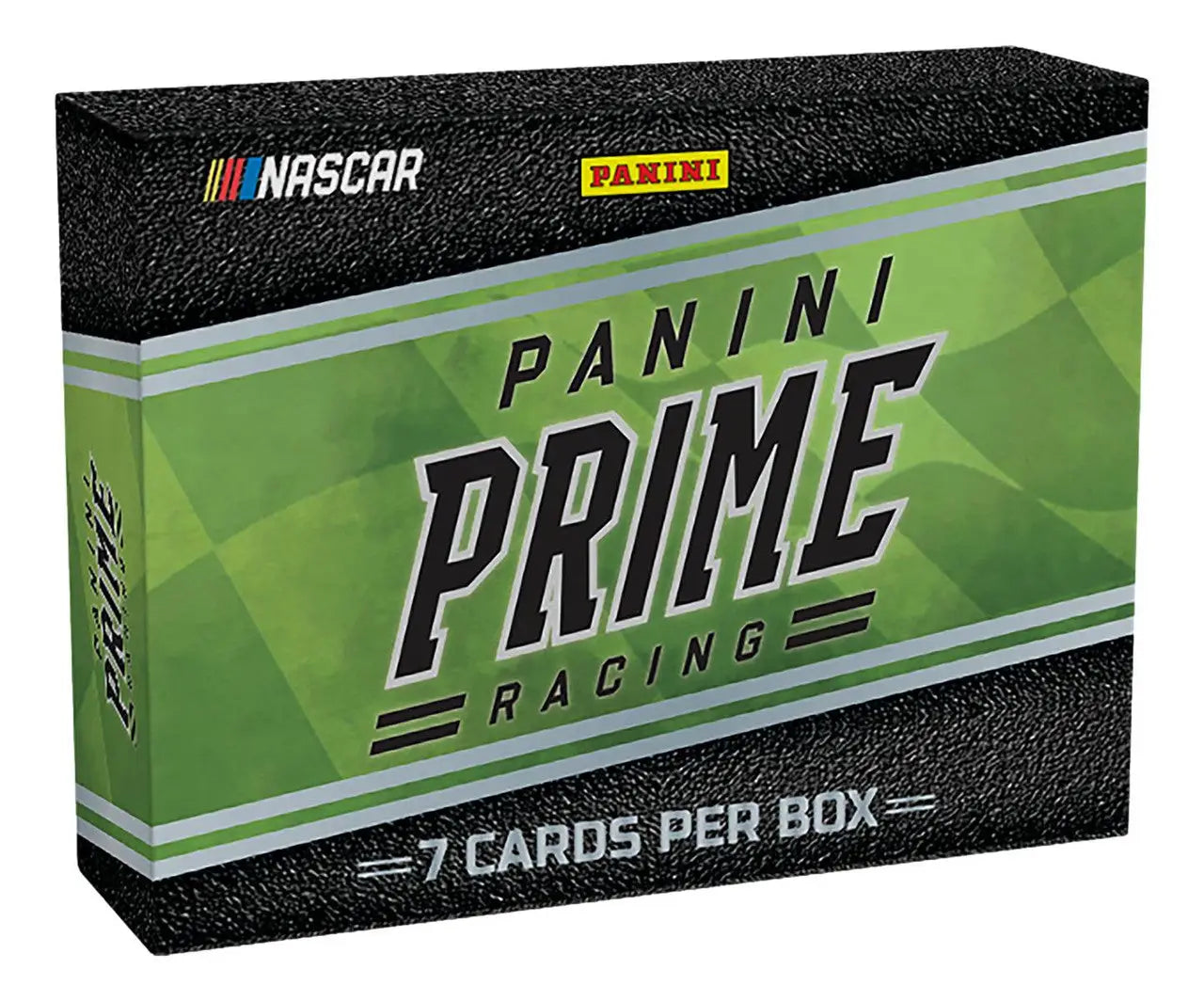 Box of 2023 Panini Prime Racing NASCAR trading cards with 7 cards per box