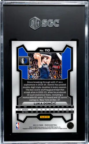 Graded Luka Dončić basketball card from 2023 Panini Prizm Luka Doncic #110 SGC 9