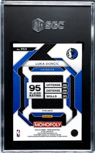 Graded 2023 Panini Prizm Monopoly Luka Doncic #PS3 All Star Purple Basketball Card SGC 9.5