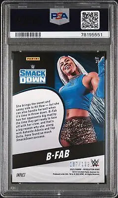 Graded B-Fab wrestling card from 2023 Panini Revolution WWE PSA 10 Impact Boxing