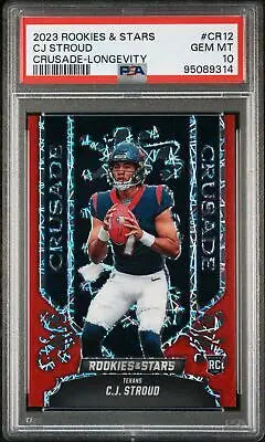 Graded C.J. Stroud rookie card from 2023 Panini Rookies & Stars Crusade PSA 10