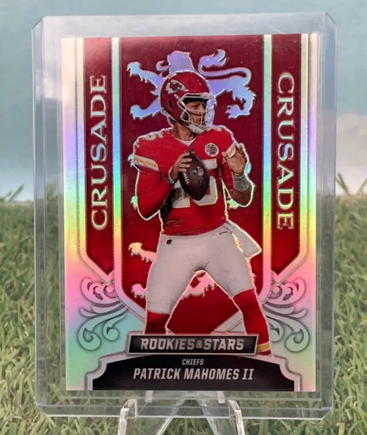 Patrick Mahomes II football card from 2023 Panini Rookies & Stars Crusade Silver Prizm