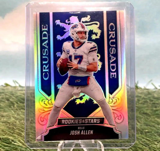 Josh Allen Crusade Silver Prizm Football Card from 2023 Panini Rookies & Stars Buffalo Bills