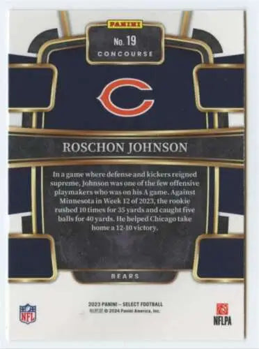 Roschon Johnson football card from 2023 Panini Select featuring original gloss design