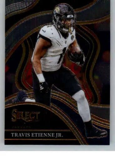 Travis Etienne Jr. 2023 Panini Select football card in original gloss for Jaguars fans