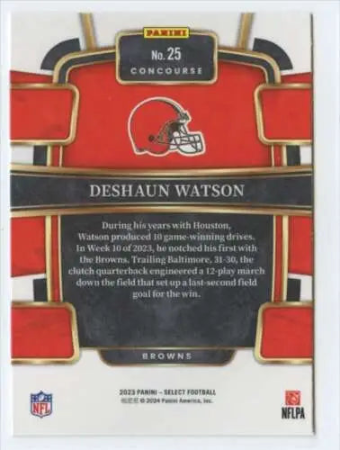 Deshaun Watson 2023 Panini Select football card in original gloss NM-MT Browns Concourse