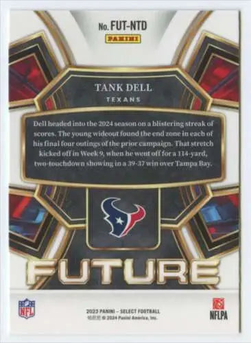 Tank Dell football card from 2023 Panini Select Select Future featuring original gloss