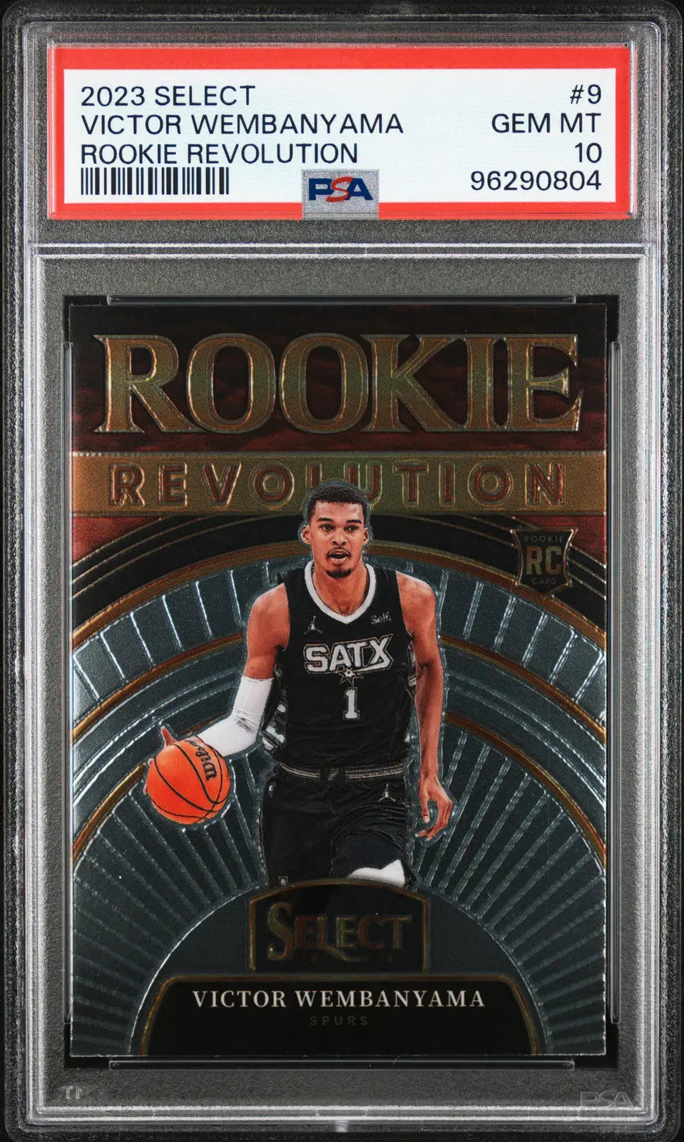 Graded 2023 Panini Select Rookie Revolution Victor Wembanyama PSA 10 basketball card