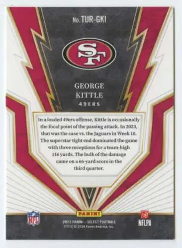 George Kittle 2023 Panini Select Turbocharged football card with original gloss finish