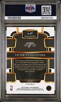 Graded Panini Select Victor Wembanyama #87 Disco Basketball Card PSA 10