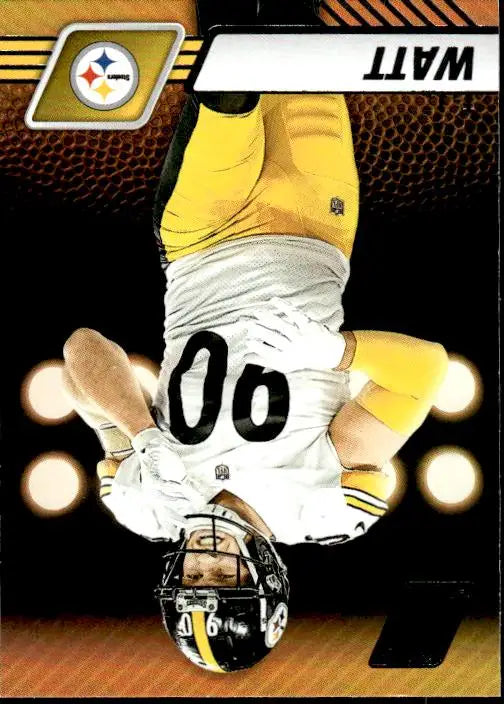 Upside-down Pittsburgh Steelers player in white jersey number 00 from Panini Zenith trading cards