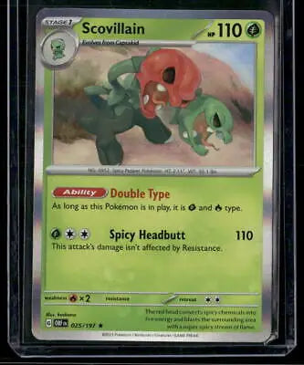 Pokémon Scovillain card from 2023 Violet Obsidian Flames collection, #025/197