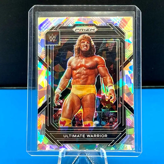 Holographic Ultimate Warrior wrestling card in Silver Cracked Ice design