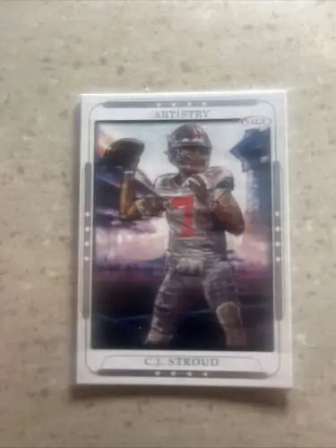 C.J. Stroud football card from 2023 SAGE Artistry Ohio State Buckeyes Texans collection