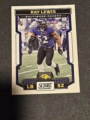 Ray Lewis NFL trading card from 2023 Score #195 showcasing the legendary player