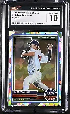 CGC-graded 2023 Stars & Stripes Cade Townsend #18 Crystals 04/23 Baseball card