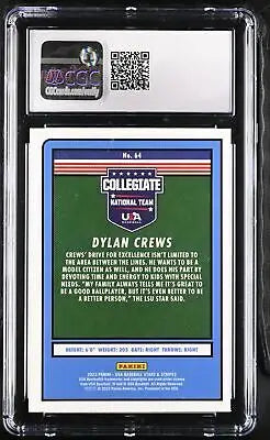 Graded 2023 Stars & Stripes Dylan Crews #64 Baseball Card, CGC 9 Quality Rating