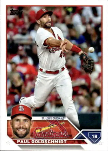 Paul Goldschmidt baseball card 2023 Topps #100 with original gloss NM-MT Cardinals