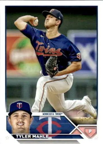 Tyler Mahle baseball card with original gloss, 2023 Topps #101 NM-MT Twins