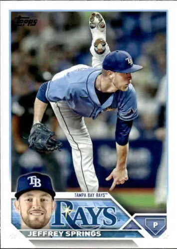 Jeffrey Springs baseball card from 2023 Topps #12 NM-MT Rays with original gloss finish