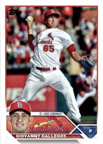 Giovanny Gallegos baseball card from 2023 Topps with original gloss for collectors