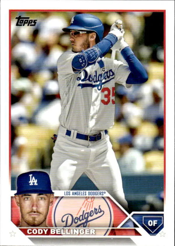 Cody Bellinger batting stance baseball card for Los Angeles Dodgers, number 35