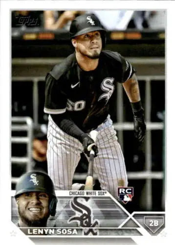 Lenyn Sosa 2023 Topps Rookie baseball card with original gloss for White Sox fans