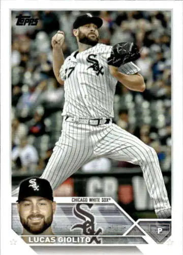 Original gloss 2023 Topps #142 Lucas Giolito baseball card for White Sox collectors