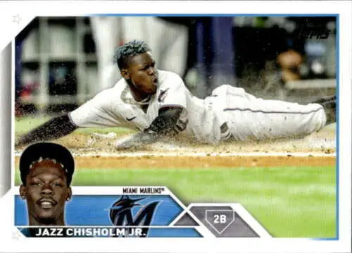 2023 Topps #172 Jazz Chisholm Jr. baseball card with original gloss for Marlins fans