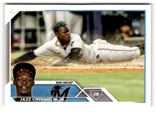 2023 Topps #172 Jazz Chisholm Jr. baseball card in original gloss, NM condition