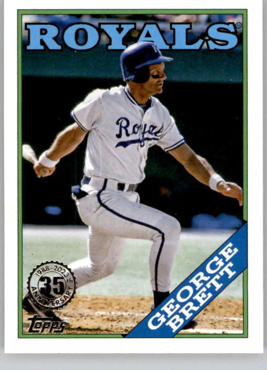 Kansas City Royals player George Brett batting on 2023 Topps 1988 Baseball card