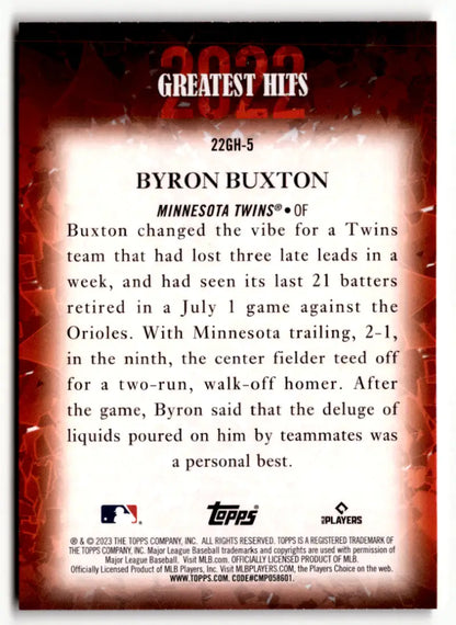 Byron Buxton walk-off home run highlighted on Minnesota Twins baseball card