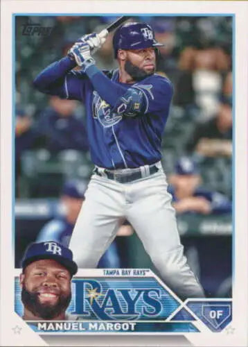 2023 Topps #204 Manuel Margot NM-MT baseball card with original gloss, Rays edition