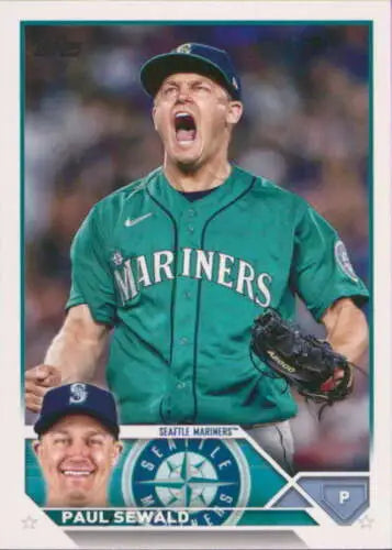 2023 Topps #207 Paul Sewald baseball card featuring original gloss Mariners ID:58946