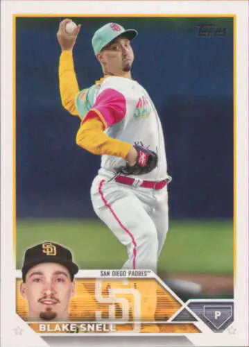 Blake Snell baseball card 2023 Topps #208 NM-MT original gloss Padres Simply Sandoval