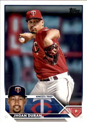 Baseball card of Jhoan Duran from the Minnesota Twins 2023 Topps #218 NM-MT