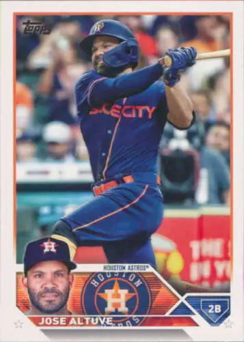 Jose Altuve baseball card 2023 Topps #222 NRMT-MT with original gloss finish