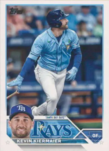 Kevin Kiermaier 2023 Topps #272 baseball card with original gloss finish, Rays collector’s item