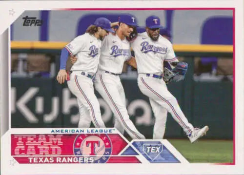 2023 Topps #292 Texas Rangers baseball card featuring Simply Sandoval with original gloss