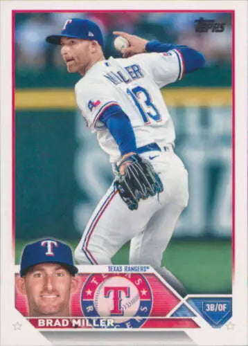 2023 Topps #319 Brad Miller baseball card with original gloss featuring Rangers ID:49761