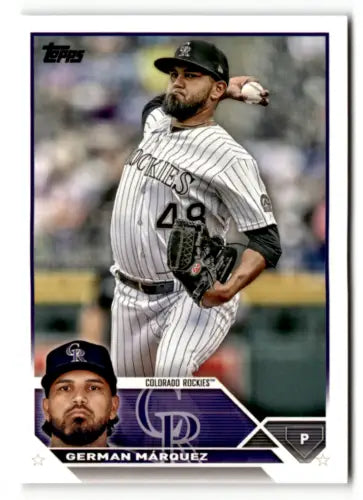 2023 Topps #325 German Marquez baseball card with original gloss, Rockies collectible