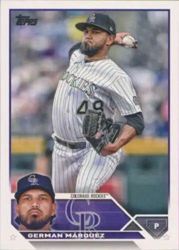 2023 Topps #325 German Marquez baseball card with original gloss, Rockies player