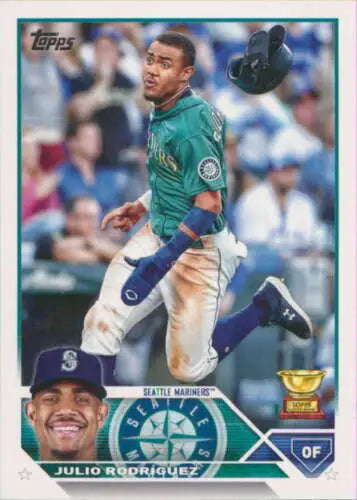 2023 Topps #330 Julio Rodriguez baseball card in original gloss, Simply Sandoval edition